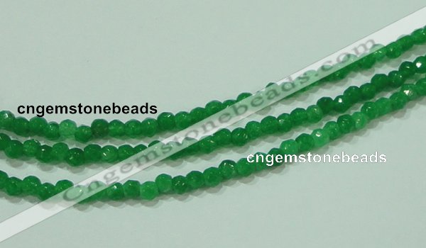 CTG87 15.5 inches 3mm faceted round tiny dyed white jade beads wholesale