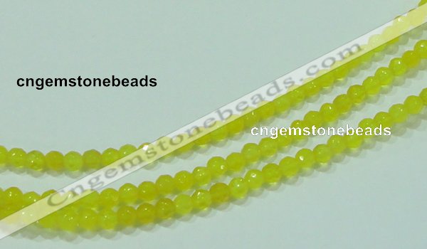 CTG88 15.5 inches 3mm faceted round tiny yellow agate beads wholesale