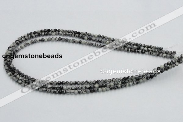 CTJ01 16 inches 4mm round black water jasper beads wholesale