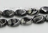 CTJ11 16 inches 10*14mm oval black water jasper beads wholesale