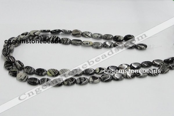 CTJ11 16 inches 10*14mm oval black water jasper beads wholesale