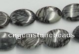 CTJ12 16 inches 13*18mm oval black water jasper beads wholesale