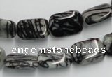 CTJ17 16 inches 12*16mm rectangle black water jasper beads wholesale