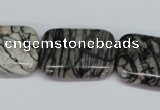 CTJ20 16 inches 20*30mm rectangle black water jasper beads wholesale