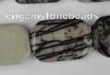 CTJ244 15.5 inches 20*30mm octagonal black water jasper beads