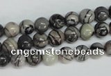 CTJ26 15.5 inches 10mm round black water jasper beads wholesale