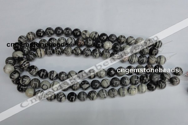 CTJ27 15.5 inches 12mm round black water jasper beads wholesale