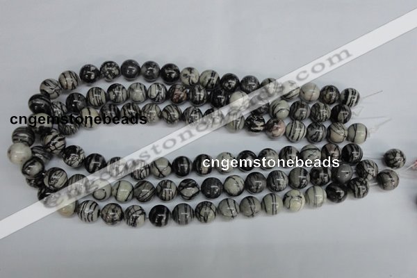 CTJ29 15.5 inches 16mm round black water jasper beads wholesale