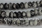 CTJ31 15.5 inches 5*10mm rondelle black water jasper beads wholesale