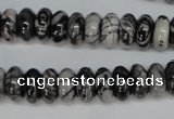 CTJ32 15.5 inches 6*12mm rondelle black water jasper beads wholesale
