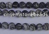 CTJ400 15.5 inches 4mm round matte black water jasper beads