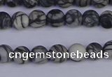 CTJ401 15.5 inches 6mm round matte black water jasper beads