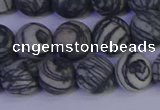 CTJ403 15.5 inches 10mm round matte black water jasper beads