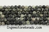 CTJ412 15.5 inches 8mm round black water jasper gemstone beads wholesale