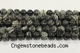 CTJ414 15.5 inches 12mm round black water jasper gemstone beads wholesale