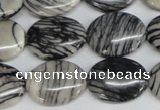 CTJ43 15.5 inches 15*20mm oval black water jasper beads wholesale