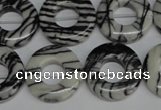 CTJ69 15.5 inches 20mm donut black water jasper beads wholesale