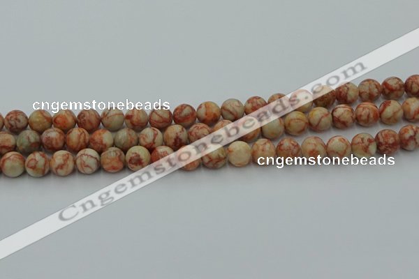 CTJ702 15.5 inches 8mm round red net jasper beads wholesale