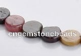 CTO01 9mm multicolored coin natural tourmaline beads Wholesale