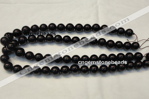 CTO104 15.5 inches 12mm round natural black tourmaline beads