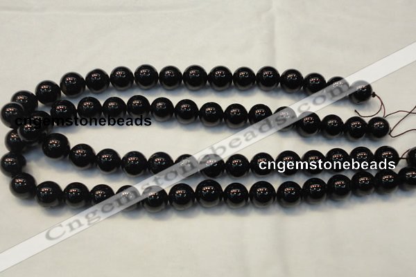 CTO105 15.5 inches 14mm round natural black tourmaline beads