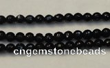 CTO106 15.5 inches 5mm faceted round natural black tourmaline beads