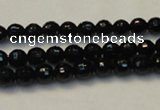 CTO107 15.5 inches 6mm faceted round natural black tourmaline beads