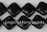 CTO127 15.5 inches 15*15mm diamond black tourmaline beads