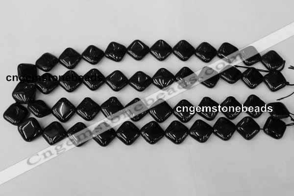 CTO127 15.5 inches 15*15mm diamond black tourmaline beads