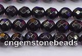 CTO136 15.5 inches 6mm faceted round black tourmaline beads