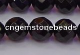 CTO139 15.5 inches 12mm faceted round black tourmaline beads