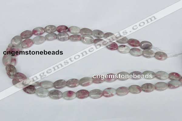 CTO203 15.5 inches 10*14mm oval pink tourmaline gemstone beads