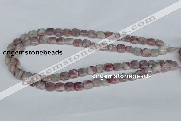 CTO205 15.5 inches 8*8mm square pink tourmaline gemstone beads