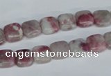 CTO206 15.5 inches 10*10mm square pink tourmaline gemstone beads