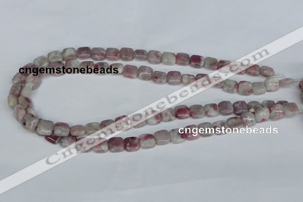 CTO207 15.5 inches 12*12mm square pink tourmaline gemstone beads