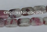 CTO209 15.5 inches 8*12mm rectangle pink tourmaline gemstone beads