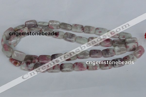 CTO209 15.5 inches 8*12mm rectangle pink tourmaline gemstone beads