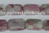 CTO211 15.5 inches 13*18mm rectangle pink tourmaline gemstone beads