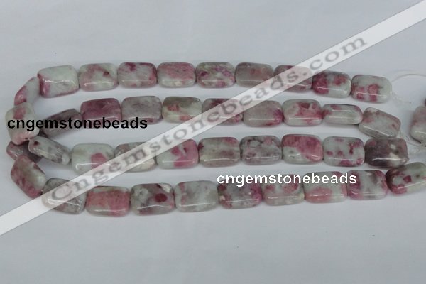 CTO211 15.5 inches 13*18mm rectangle pink tourmaline gemstone beads