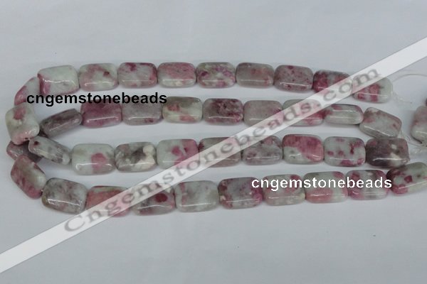 CTO212 15.5 inches 15*20mm rectangle pink tourmaline gemstone beads