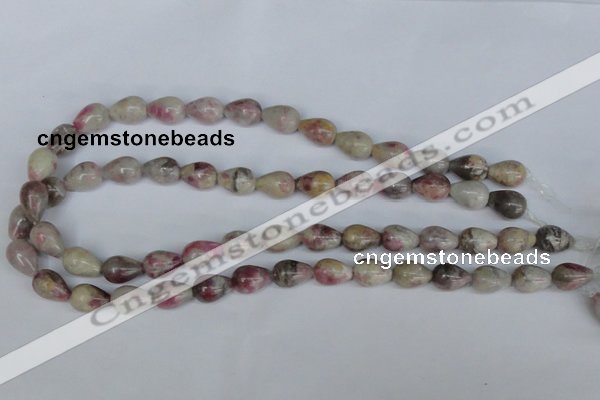 CTO218 15.5 inches 10*14mm teardrop pink tourmaline gemstone beads