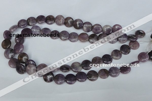 CTO223 15.5 inches 15mm flat round tourmaline gemstone beads