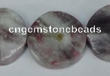 CTO234 15.5 inches 30mm wavy coin tourmaline gemstone beads