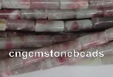 CTO239 15.5 inches 4*10mm tube pink tourmaline gemstone beads