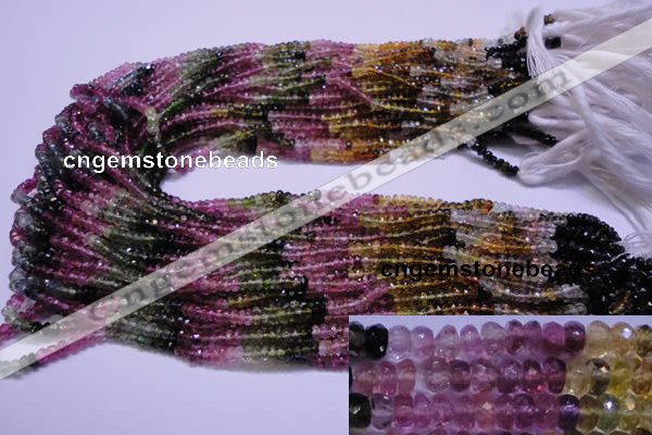 CTO302 15.5 inches 2*3mm faceted rondelle tourmaline beads