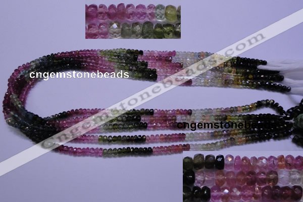 CTO303 15.5 inches 2.5*4mm faceted rondelle tourmaline beads