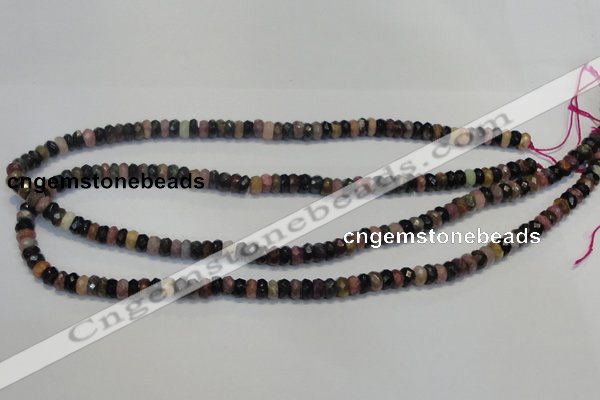 CTO34 15.5 inches 4*6mm faceted rondelle natural tourmaline beads