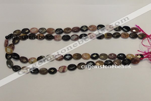 CTO35 15.5 inches 9*12mm faceted oval natural tourmaline beads