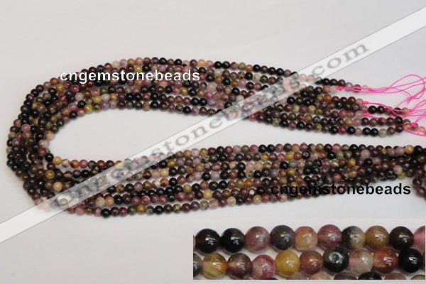 CTO355 15.5 inches 4mm round natural tourmaline gemstone beads