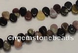 CTO37 15.5 inches 5*8mm flat teardrop natural tourmaline beads